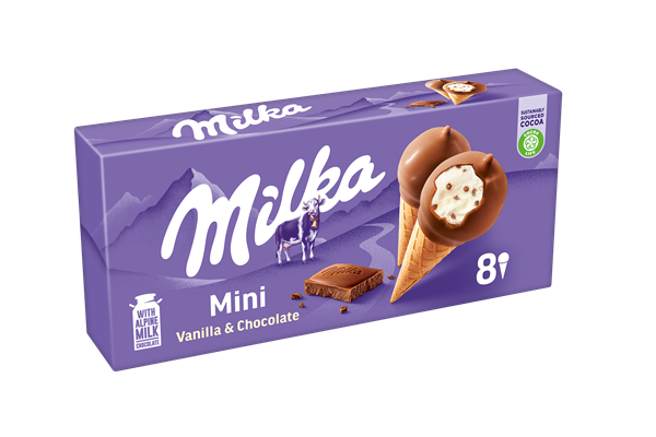 Mini Conos MILKA Chocolate y Vainilla